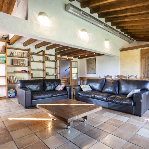 Kick back and relax in the characterful and comfy living room