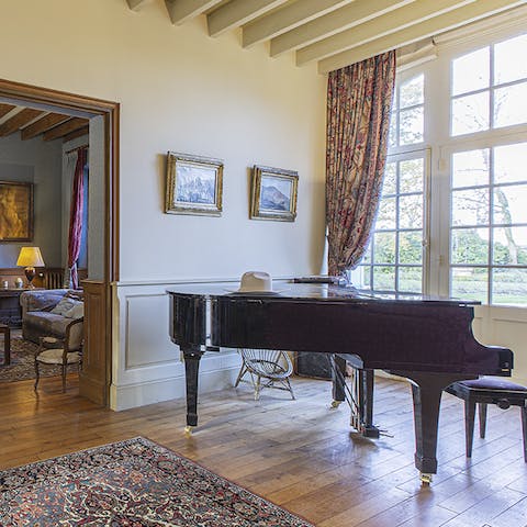 Gather around the piano on cooler nights