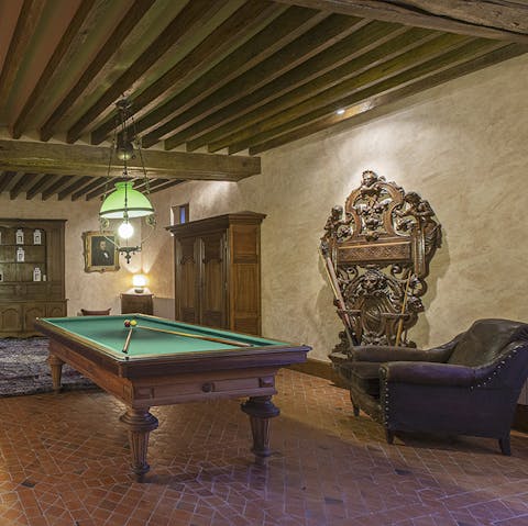 Challenge friends to a game of pool