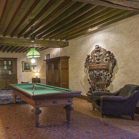 Challenge friends to a game of pool