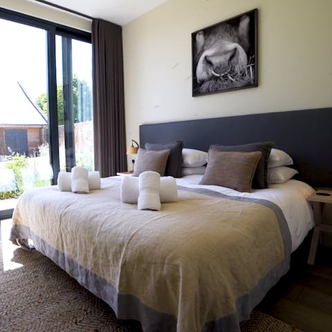 Throw open the patio doors to let a gentle breeze drift through your bedroom