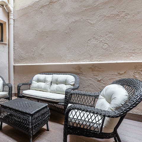 Share a Spanish aperitif on the private terrace