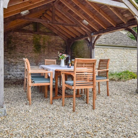 Enjoy meals al fresco in the warmer months