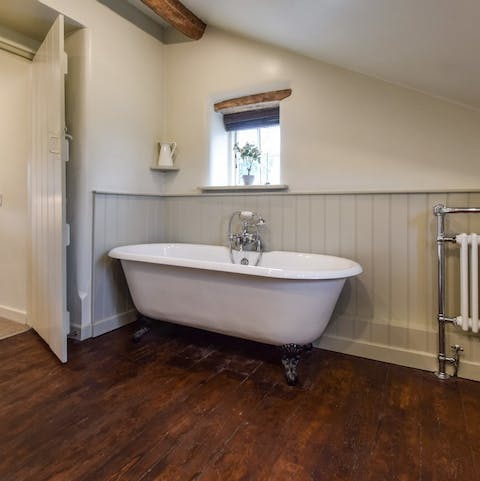 Soak in the roll top bath