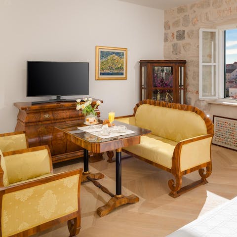 Enjoy a private breakfast at the table in one of the bedrooms