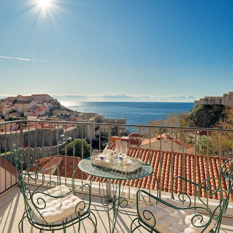 Take tea on the bedroom balcony with one of the region's finest views
