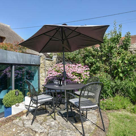 Find the perfect spot for celebratory drinks in the garden