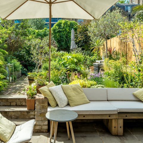 Take your morning coffee or tea into the little garden