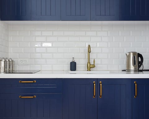 The chic metro tiling in the kitchen