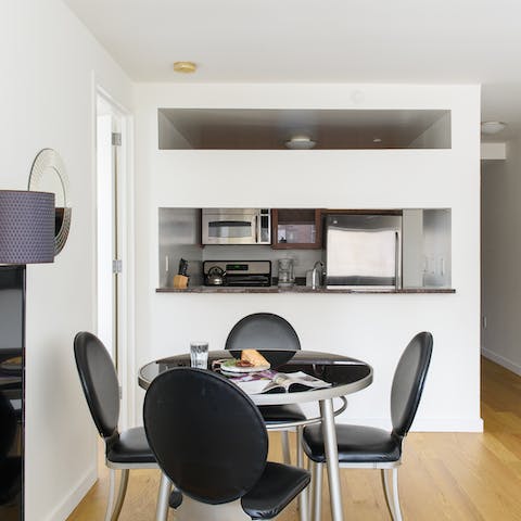 The semi open-plan kitchen