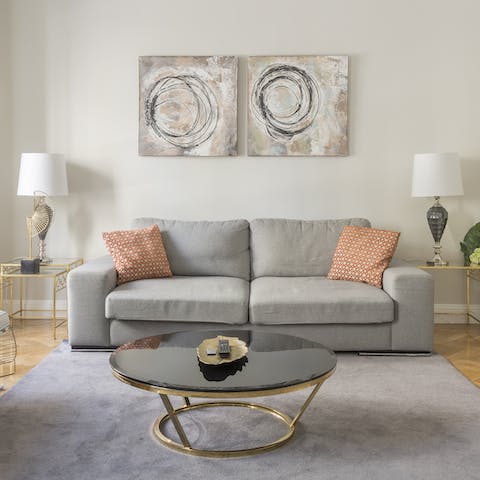 The bright living room