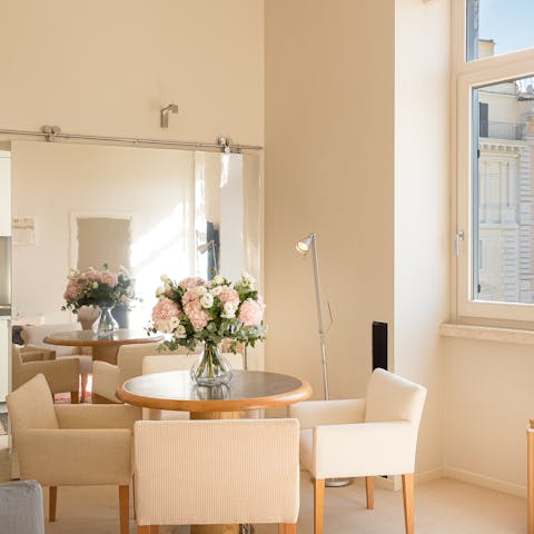 Serve up some Italian culinary treats at the dining area