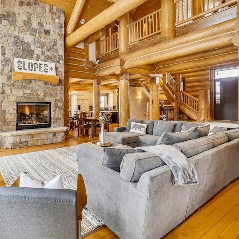 Relax on the sofa in front of a cosy fire