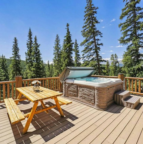 Soak in the hot tub with a cold beer