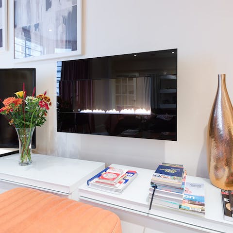 the fireplace in the communal area