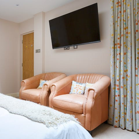 The home entertainment in the bedrooms
