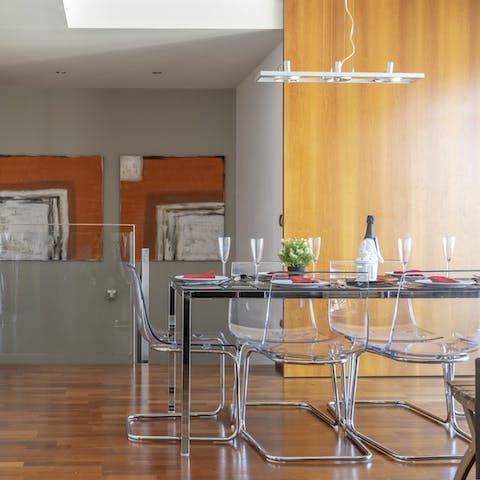 Serve up some local Catalan food at the chic dining area