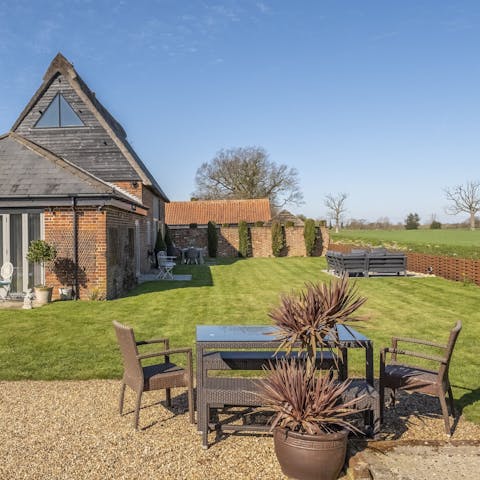 Savour the fresh country air while relaxing in the garden