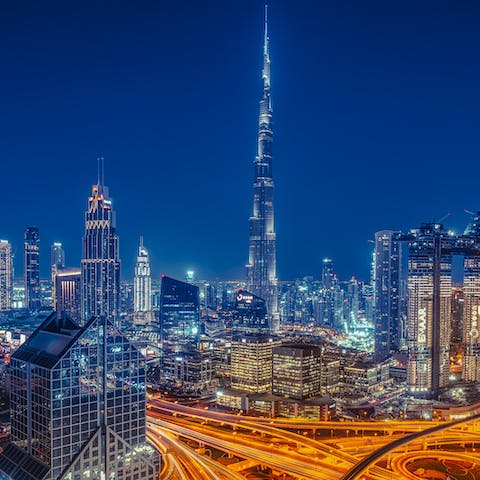 Stay just a short drive or walk from Downtown Dubai