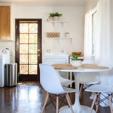 Enjoy your morning coffee at the dining table as you map out your day