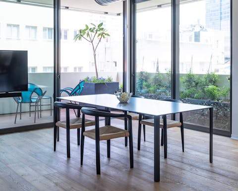 The streamlined dining area