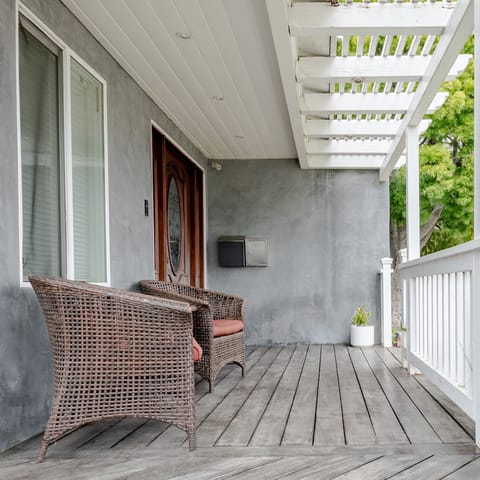 Watch the world go by from the shaded front porch