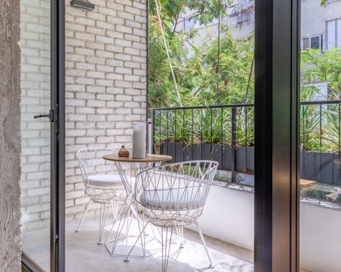 The welcoming patio