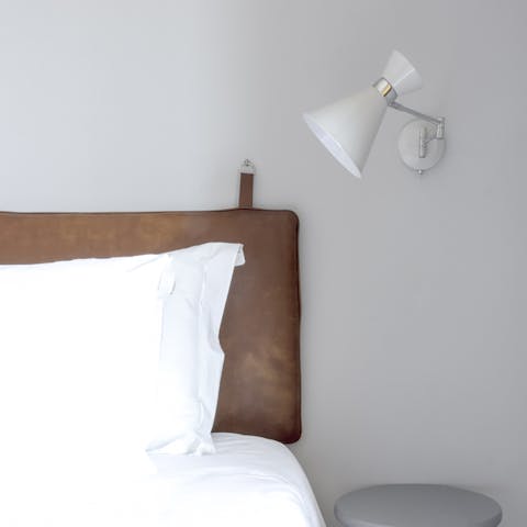 The leather headboard