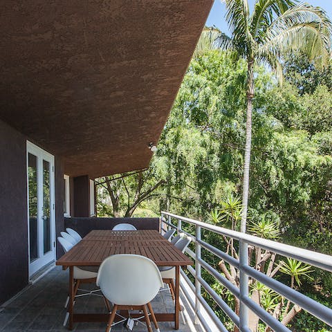 An outside balcony perfect for morning coffees