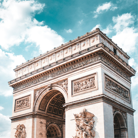 Stroll twenty minutes to the Arc de Triomphe