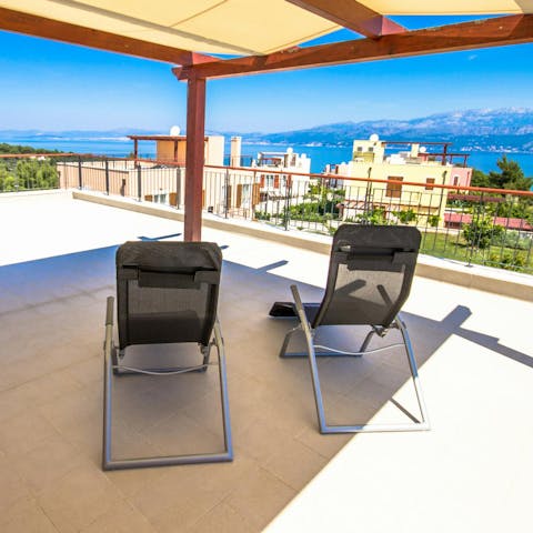 Admire the coastal views on the roof terrace