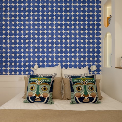 Get cosy in the blue bedroom after exploring Paris