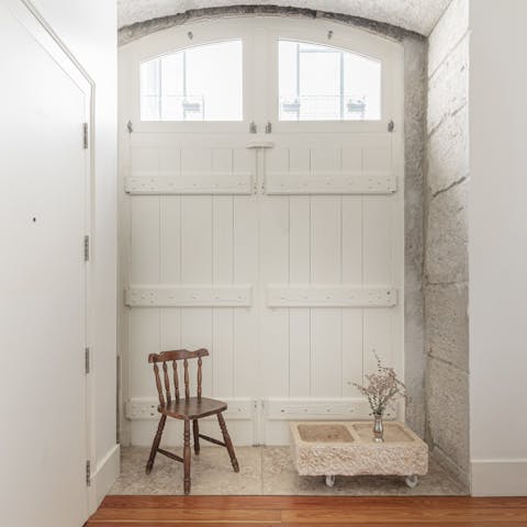 The wooden double doors