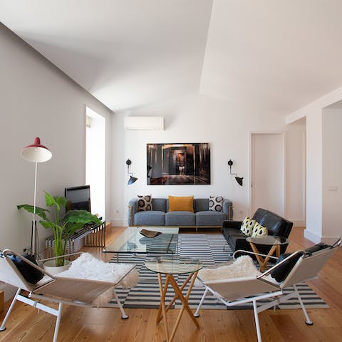 Recharge in this bright and stylish living space