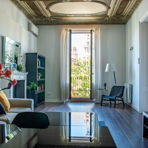The spacious living room