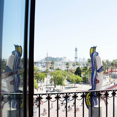 The view of the port from the balconies