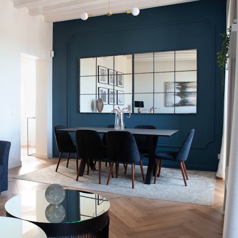 The spacious dining area