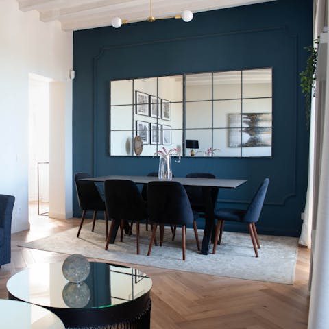 The spacious dining area