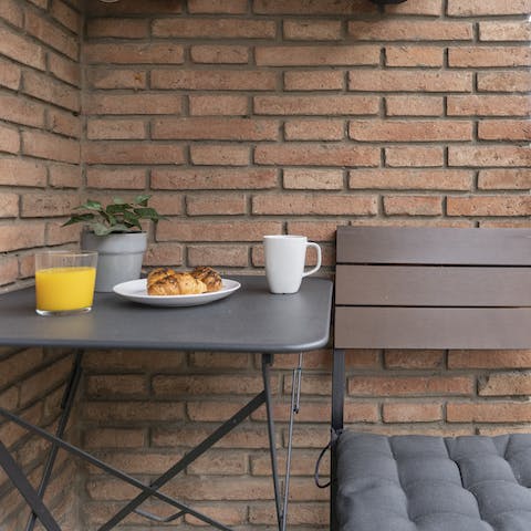 The small but pleasant balcony