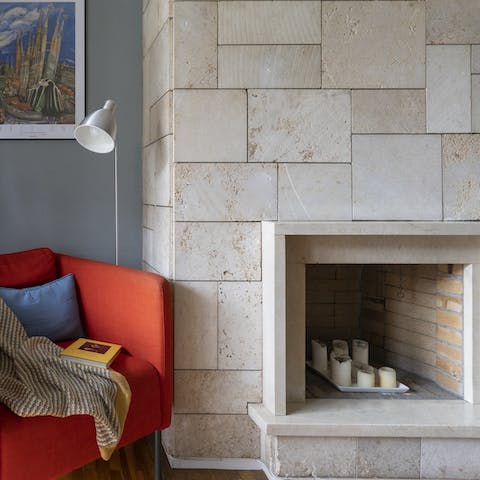 The ornamental fireplace