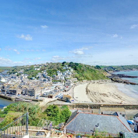 Gaze out over the rugged hills and the village