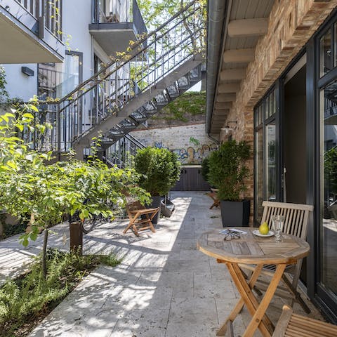 A cool communal courtyard