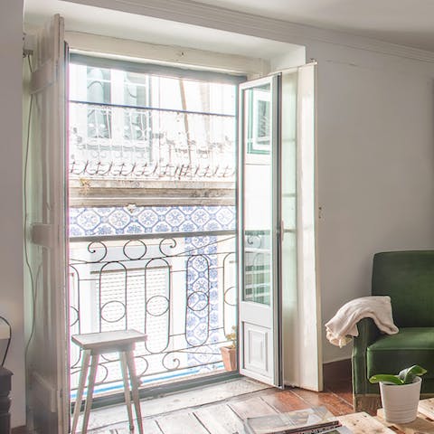 Soak up the scenic views of  the authentic tiled architecture across the street