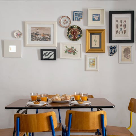 Start the day with a local breakfast of coffee and natas at the dining area