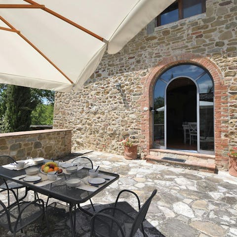 Savour delicious Italian meals and drinks served on the terrace