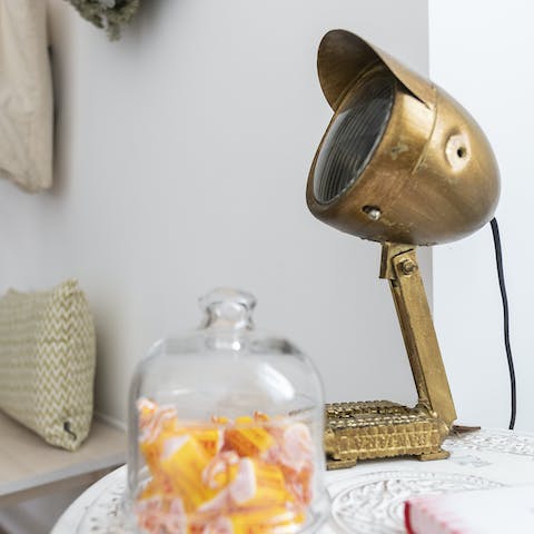 The retro brass lamp