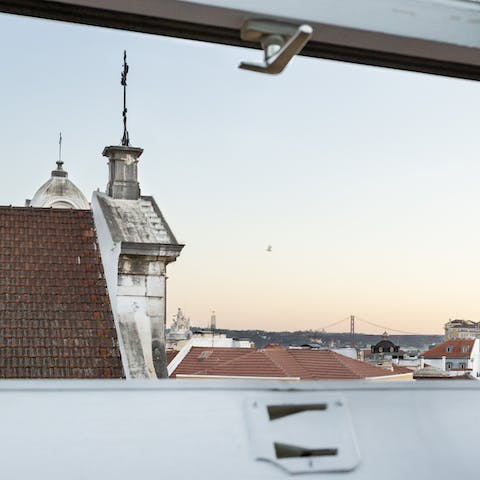 This sunset view from the skylights