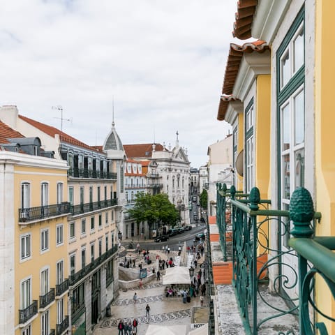Views of the street from the balcony
