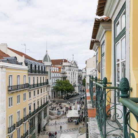 Views of the street from the balcony