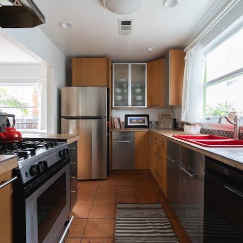 A large and well-appointed kitchen